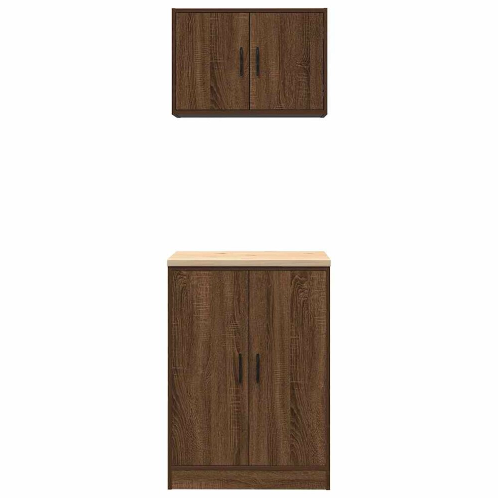 Garagekasten 2 st spaanplaat bruin eiken
