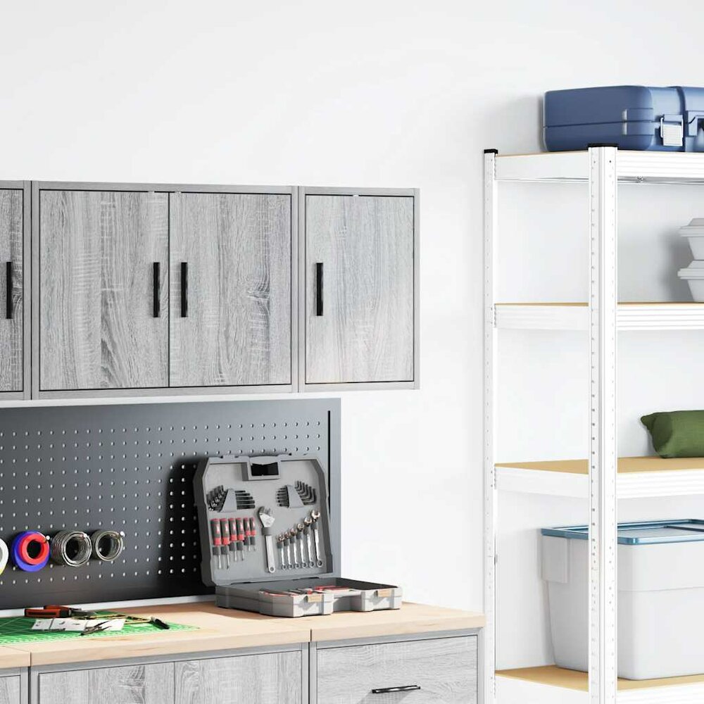 Garage wandkast bewerkt hout grijs Sonoma