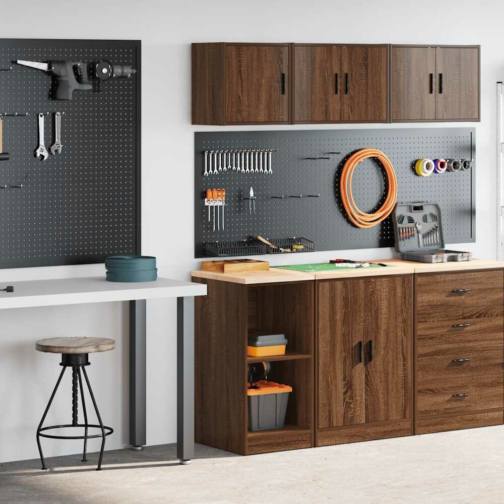 Garagekasten 2 st spaanplaat bruin eiken
