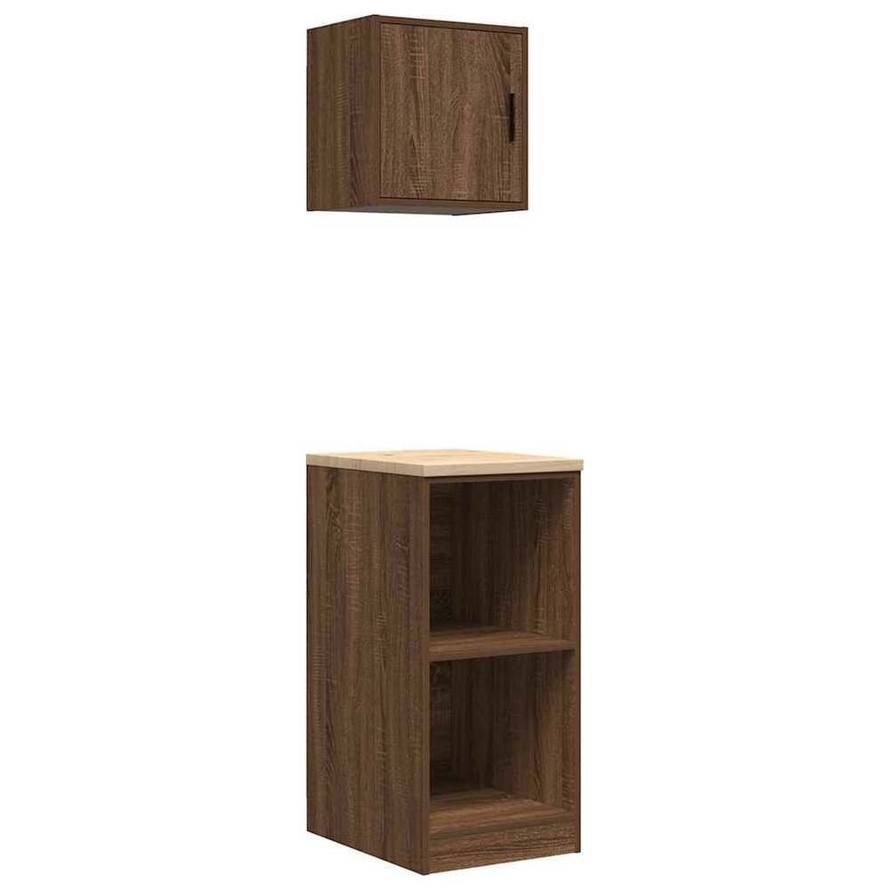 Garagekasten 2 st spaanplaat bruin eiken