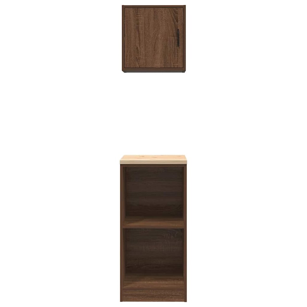 Garagekasten 2 st spaanplaat bruin eiken