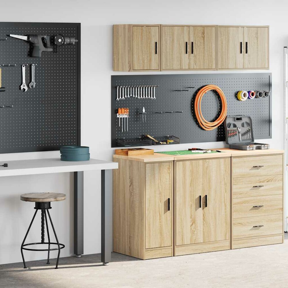Garagekasten 2 st Spaanplaat Sonoma eikenkleurig
