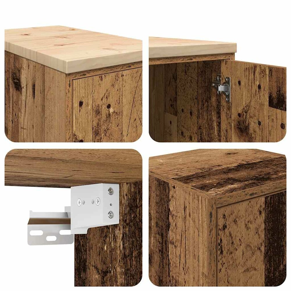 Garagekasten 2 st bewerkt hout oud hout