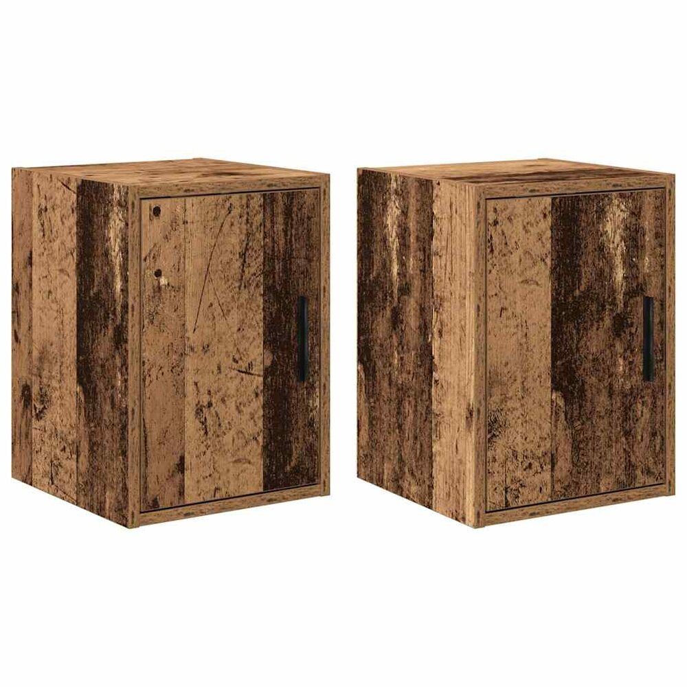 Garage wandkasten 2 st bewerkt hout oud hout