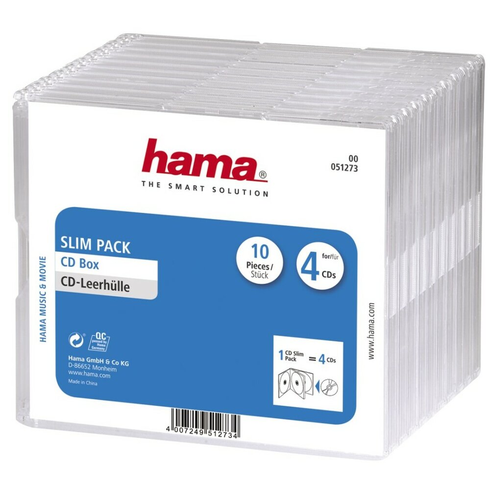 Hama Cd Doosjes &amp;#039;Slim-Pack&amp;#039;4 Per 10
