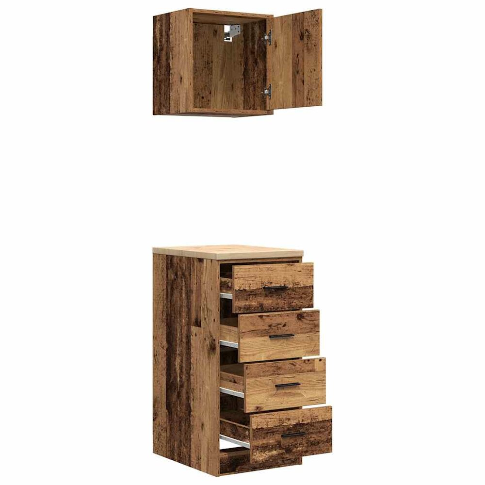 Garagekasten 2 st bewerkt hout oud hout