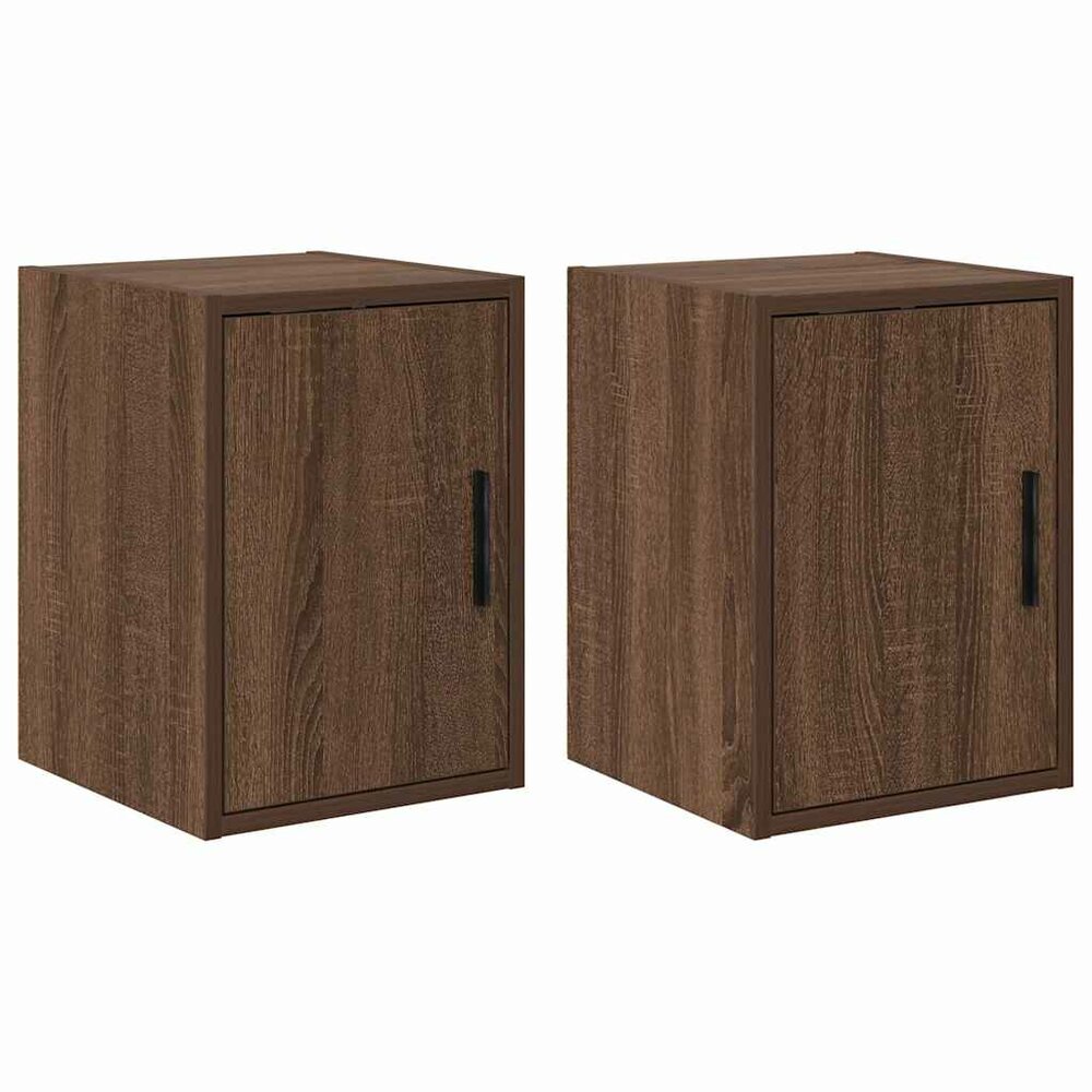 Garagewandkasten 2 st spaanplaat bruin eiken