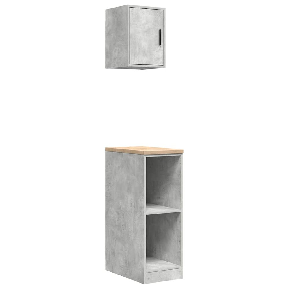 Garagekasten 2 st bewerkt hout betongrijs