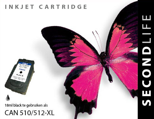 Kangaro Sl-11011061 Cartridge Secondlife Canon Pg 510/512 Zwart