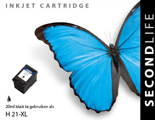 Kangaro Sl-11111021 Cartridge Secondlife Hp 21 Xl Zwart