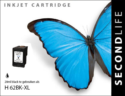 Kangaro Sl-11111441 Cartridge Secondlife Hp 62 Xl Zwart
