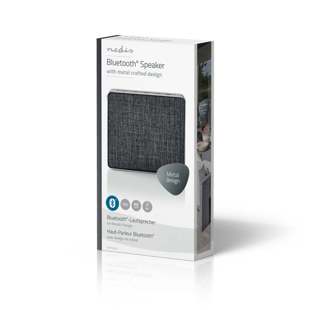 Nedis Spbt1002Gy Luidspreker Met Bluetooth&reg; 15 W Metal Design Gunmetal