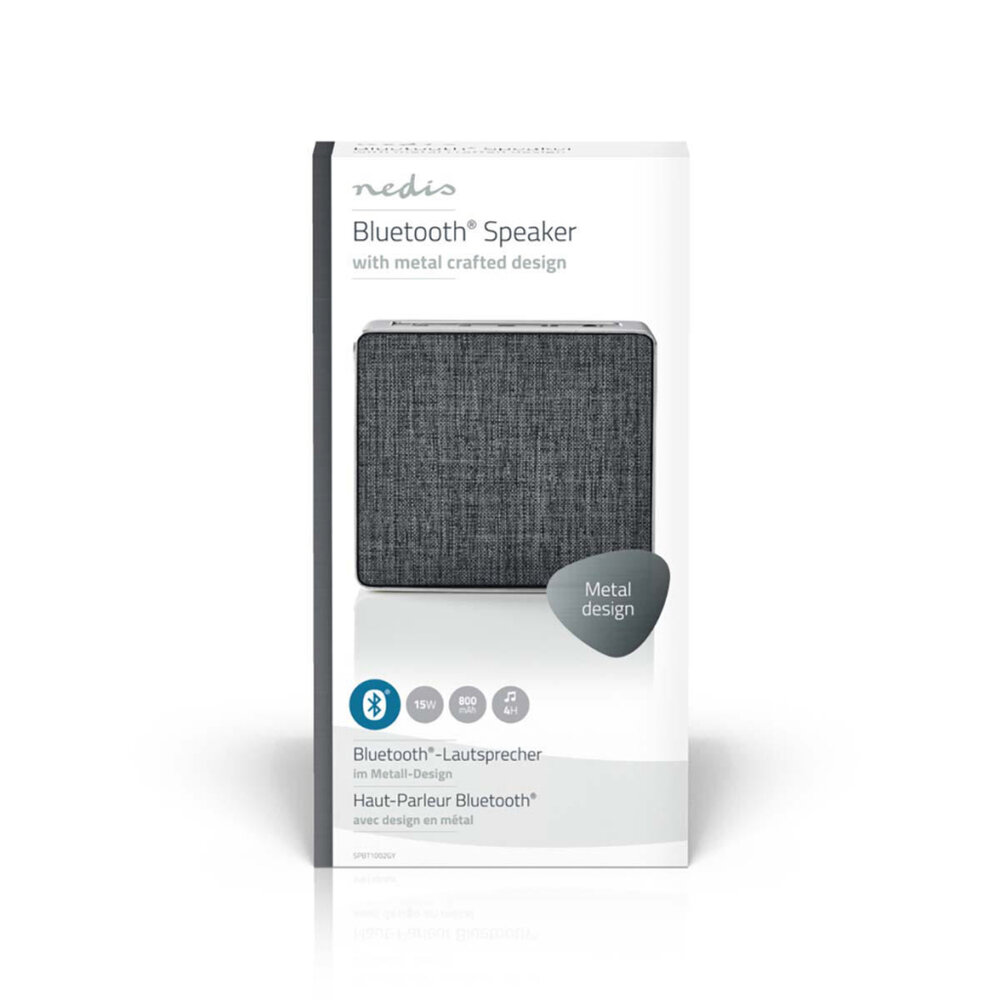 Nedis Spbt1002Gy Luidspreker Met Bluetooth&reg; 15 W Metal Design Gunmetal