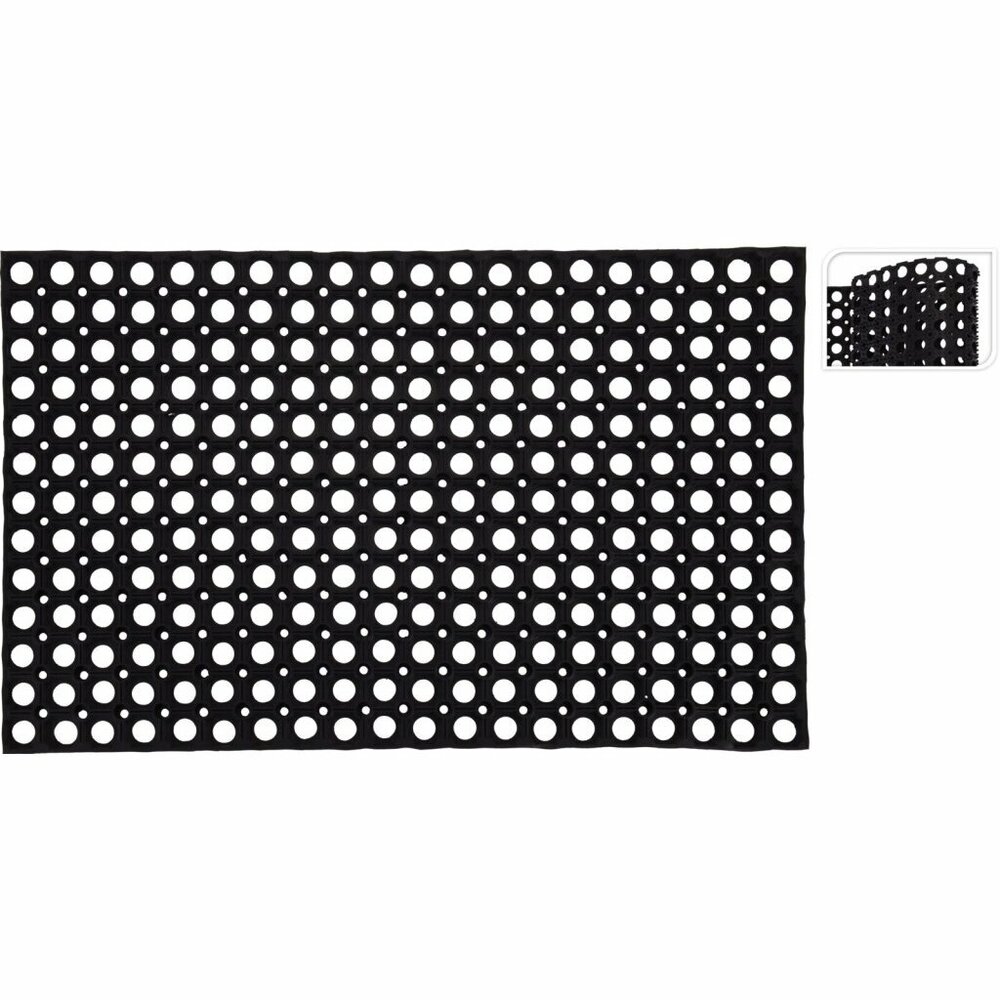 Basic Rubberen Deurmat Met Gaten 50X80 Cm Zwart