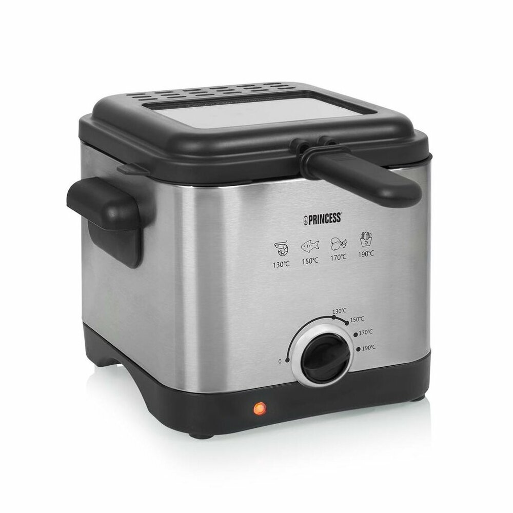 Princess 182612 Mini Friteuse 1.5L 1000W Rvs/Zwart