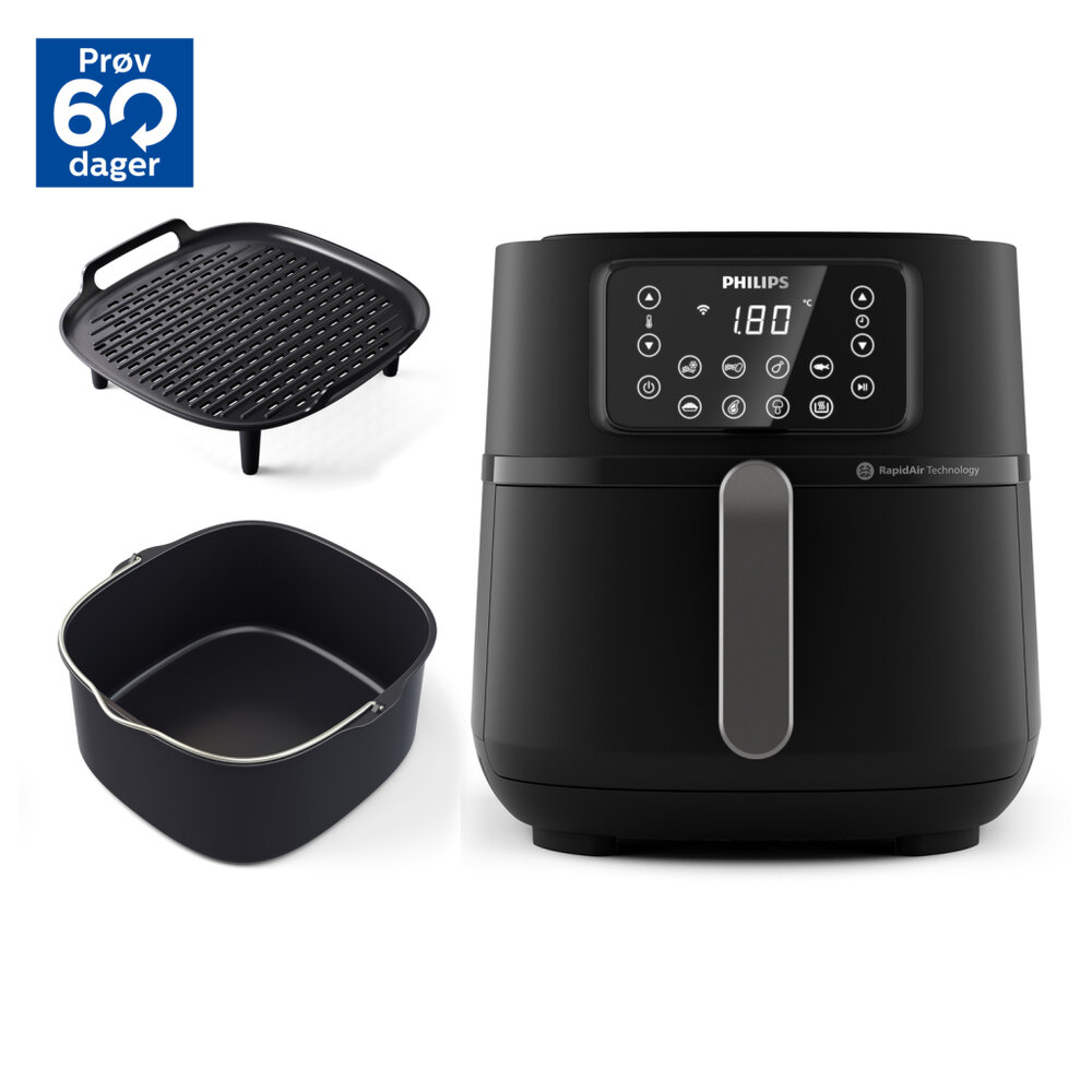 Philips Hd9285/96 5000 Series Airfryer Xxl 7.2L 2000W Zwart/Zilver