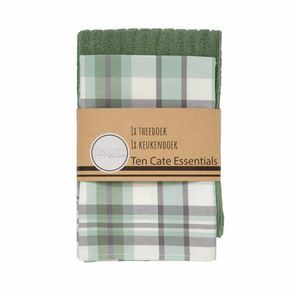 Ten Cate Theedoek En Keukendoek Ruit Groen