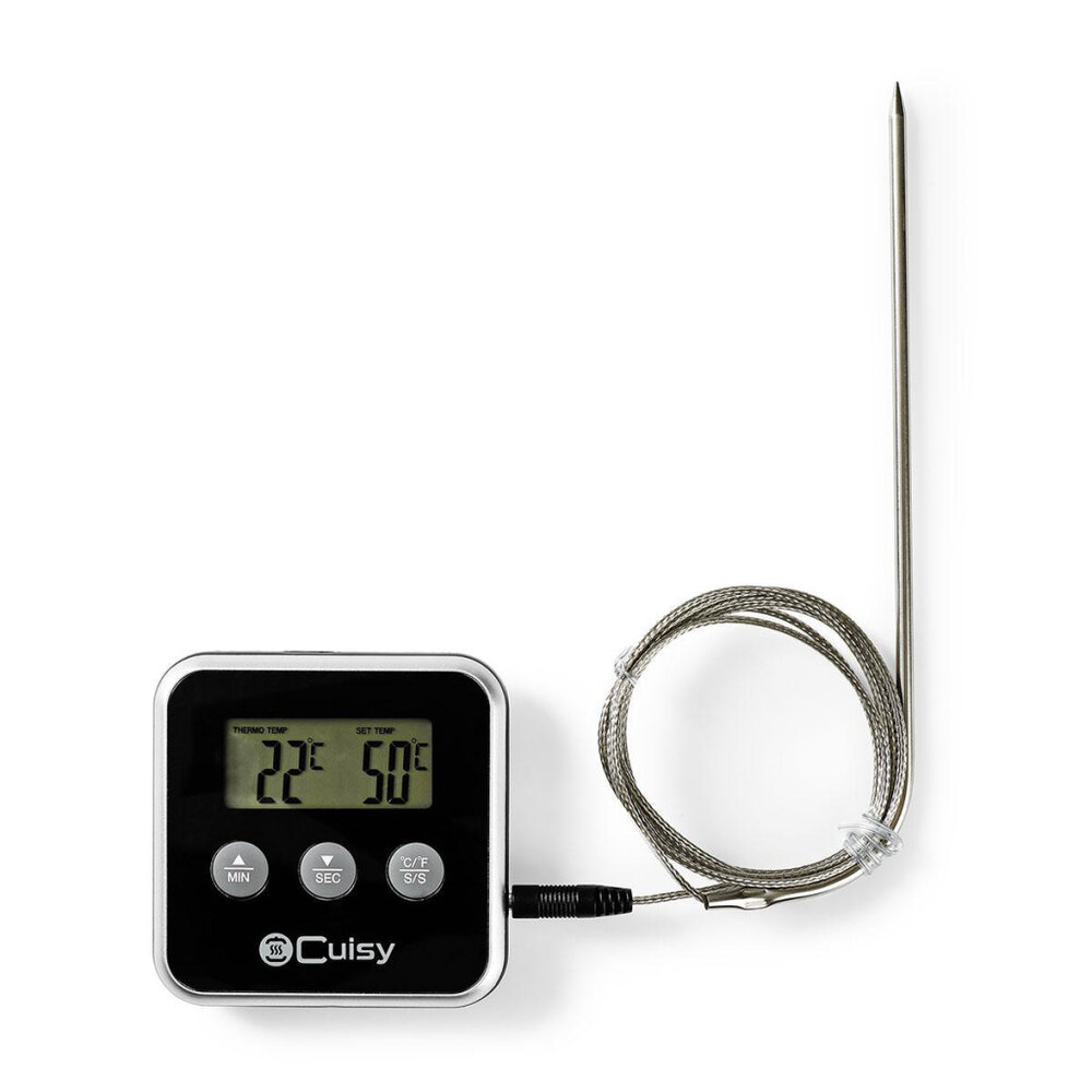 Nedis Kath105Bk Vleesthermometer 0 - 250 &amp;Deg;C Digitaal Display Timer