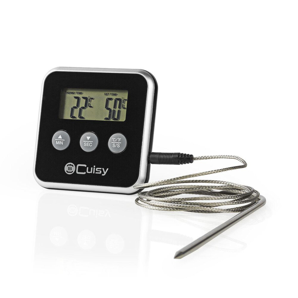 Nedis Kath105Bk Vleesthermometer 0 - 250 &amp;Deg;C Digitaal Display Timer