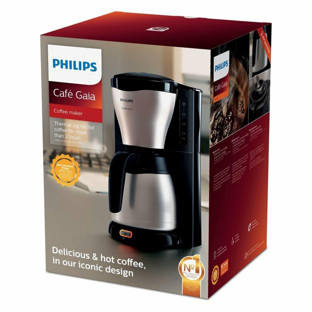 Philips Hd7548/20 Caf&amp;Eacute; Gaia Koffiezetapparaat Rvs/Zwart