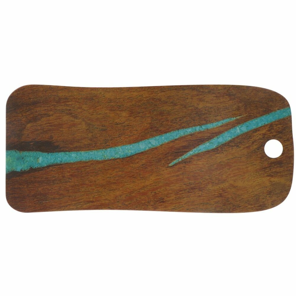 Cheforward Serveerplank 53X20 Cm Turquoise/Kersenhout-Look
