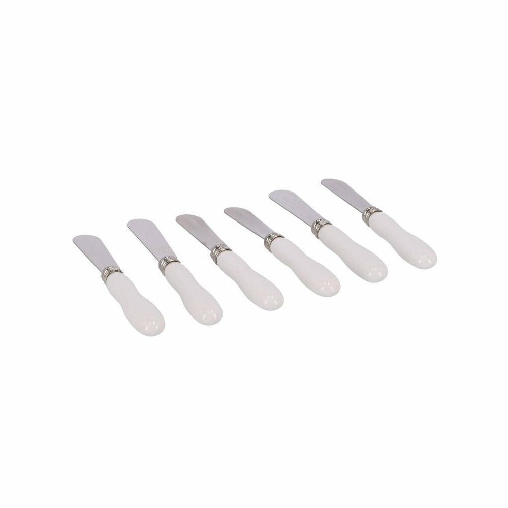 Cosyandtrendy Botermesjes 13.5 Cm 6 Stuks Rvs/Wit