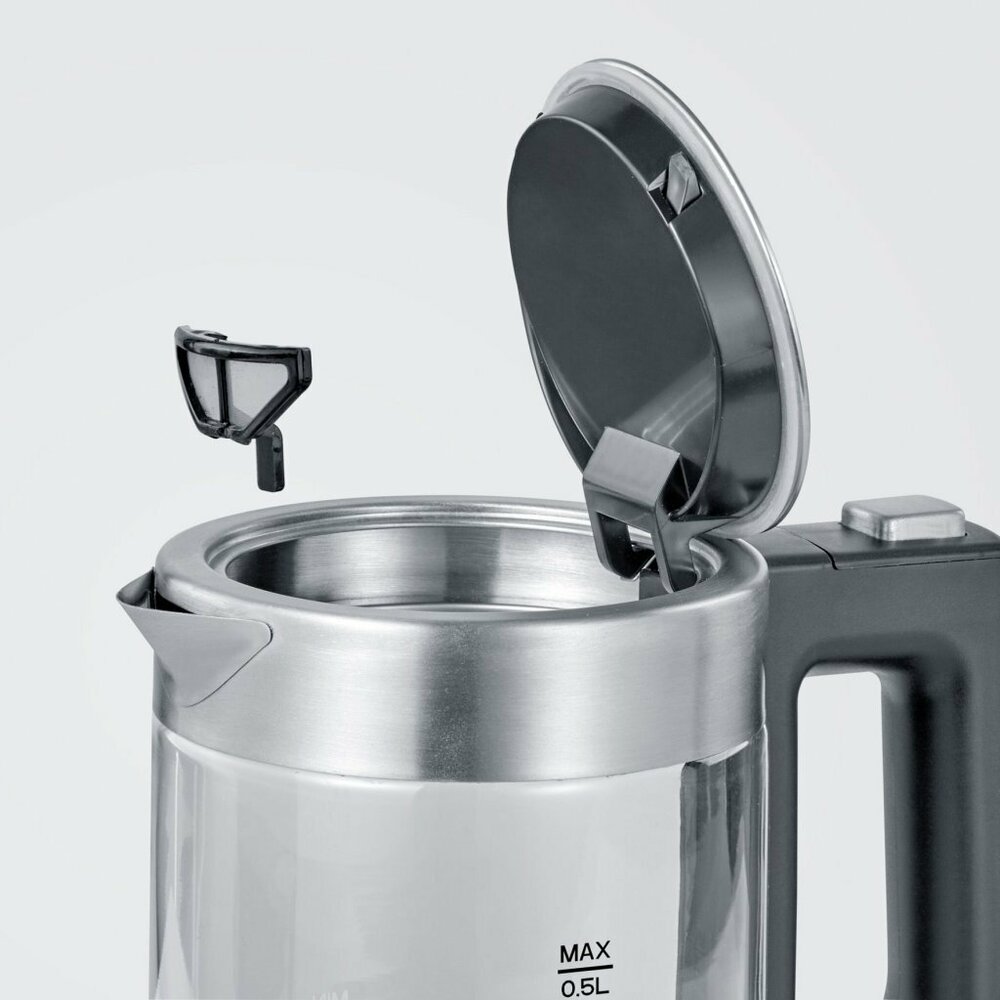 Severin Wk3472 Glaswaterkoker 0.5L 1000W Rvs/Zwart