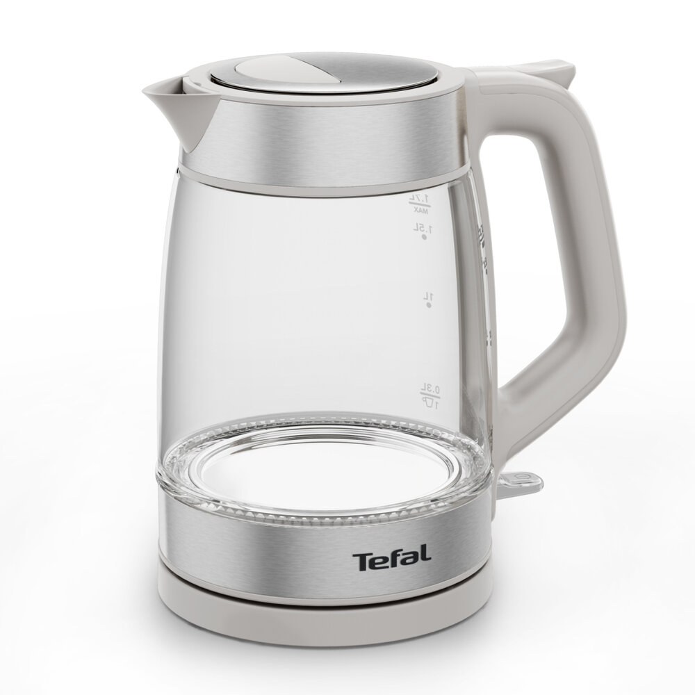 Tefal Ki605B Glazen Waterkoker 1.7L 2200W Grijs/Rvs
