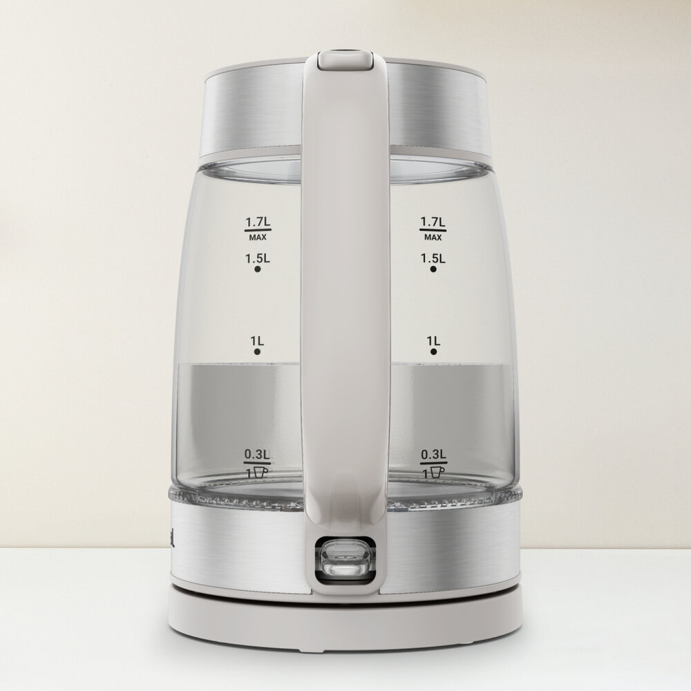 Tefal Ki605B Glazen Waterkoker 1.7L 2200W Grijs/Rvs