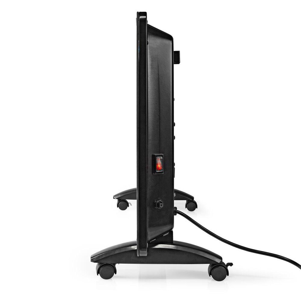 Nedis Htpl20Fbk Glazen Paneel Convectorkachel Thermostaat Lcd-Scherm 2 Warmtestanden Staand / Wandmontage 2000 W Zwart