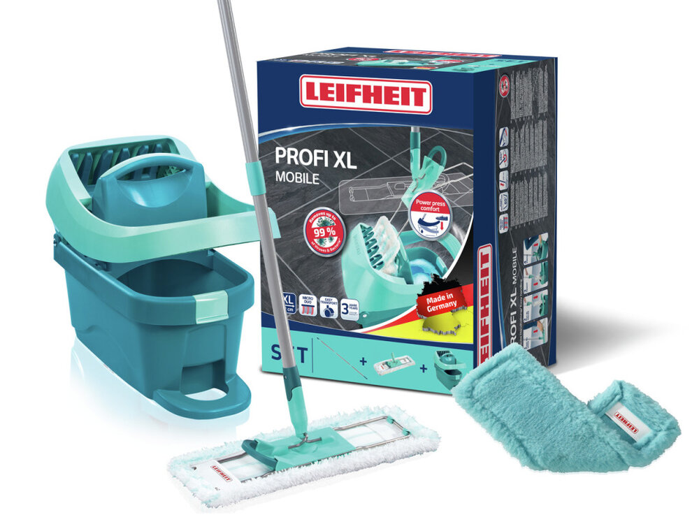 Leifheit 55167 Profi Vloerwisser Xl 42 Cm Compleet Systeem Met Wieltjes Micro Duo + Static Plus