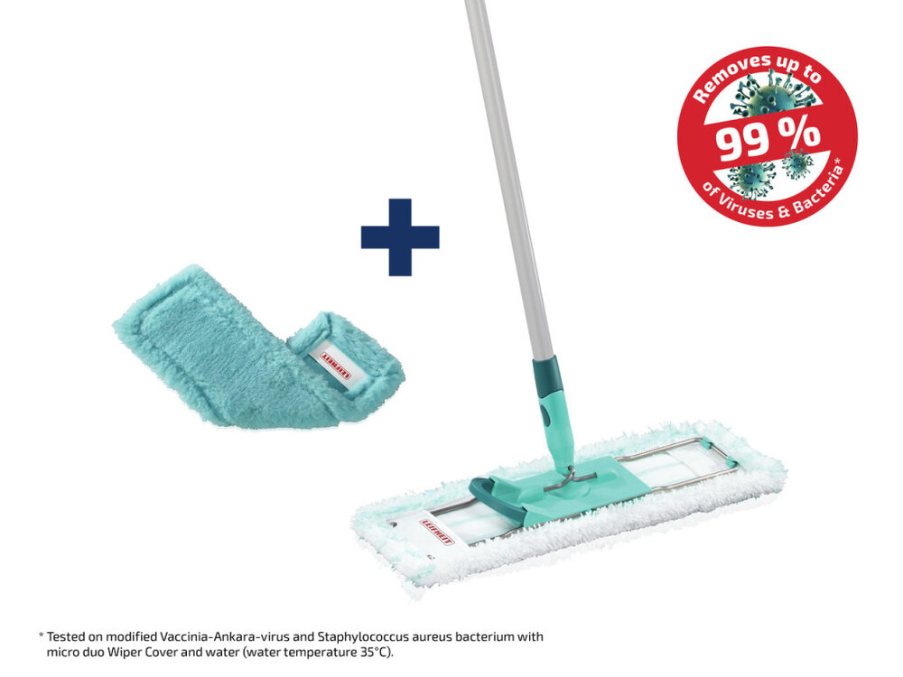 Leifheit 55169 Profi Vloerwisser Xl 42 Cm Met Aluminiumsteel 140 Cm Micro Duo + Static Plus