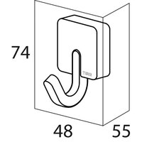 handdoekhaak Impuls chroom metaal 4,8 x 5,5 cm 387130346