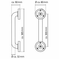 Wandbeugel 30 cm aluminium zwart