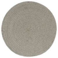Placemats 4 st rond 38 cm katoen effen grijs