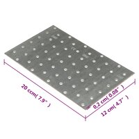 Platen geperforeerd 20 st 2 mm 200x120 mm gegalvaniseerd staal