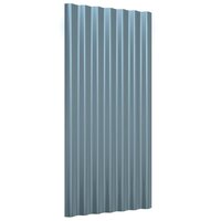 Dakpanelen 12 st 80x36 cm gepoedercoat staal grijs