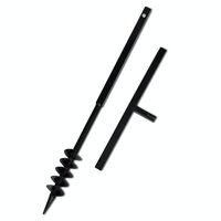 Grondboor met handvat en schroefkop (dubbele schroef) 80 mm (zwart)