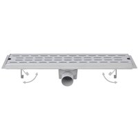 Doucheafvoer 2 st rechthoekig bubbel 1030x140mm roestvrij staal