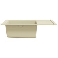 Gootsteen met overloopgat ovaal graniet beige