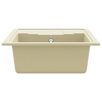 Gootsteen met overloopgat ovaal graniet beige