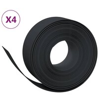 Tuinranden 4 st 10 m 20 cm polyetheen zwart
