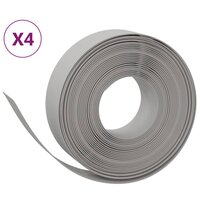 Tuinranden 4 st 10 m 15 cm polyetheen grijs