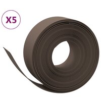 Tuinranden 5 st 10 m 20 cm polyetheen bruin