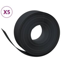 Tuinranden 5 st 10 m 20 cm polyetheen zwart