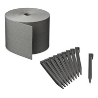 Borderrandset H15 cm x 10 m met pen grijs