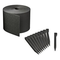 Borderrandset H15 cm x 10 m met pen zwart
