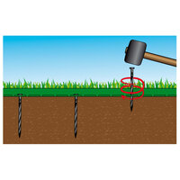 Borderrandset H5 cm x 10 m met grondpennen grijs