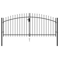 Poort met puntige bovenkant dubbel 3x1,25 m staal zwart