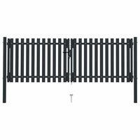 Poort dubbel 306x125 cm staal antraciet